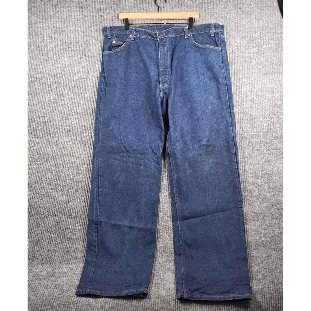 Levi's 505 Orange Tab Jeans Mens 44x30 Dark Wash Straight Leg Vintage 80s USA
